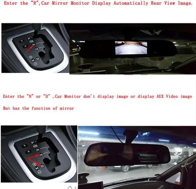 Alt view image 5 of 5 - 4.3 inch Car HD Rearview Mirror Monitor CCD Video Auto Parking Assistance LED Night Vision Reversing Rear View Camera