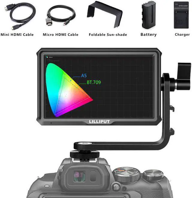 Main image of A5 5 "IPS 4K Camera Monitor voor DSLR of Mirrorless Camera on-top Video for Film Movie Director with Switcher