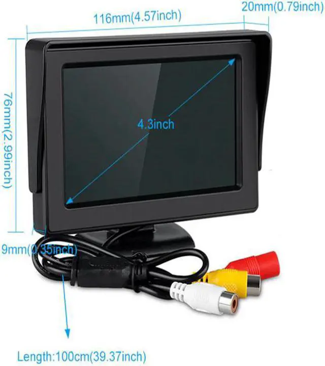 Alt view image 3 of 5 - 4.3" Color TFT LCD Monitor 8 High Resolution 2-Channel Video Input Display Monitor Screen For DVD VCD Security Monitor