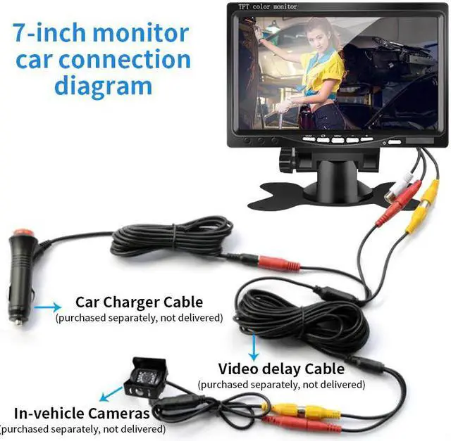 Alt view image 5 of 5 - 10.1 inch AV TFT LCD Car Monitor portable Rearview Backup Camera Screen 1024*600 CCTV display 7 mini pc monitor