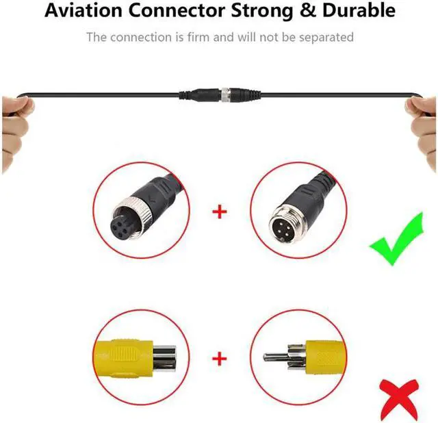 Alt view image 4 of 5 - Aviation head Backup Camera 18 infrared lights Night Vision with 7" Vehicle Rear View Monitor Excavator Harvester