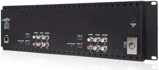 Alt view image 2 of 5 - Dual 7" 3RU IPS 1280x800 Broadcast LCD Rack Mount Monitor with 3G-SDI AV Input Output Dual Screen Industrial Monitor D71