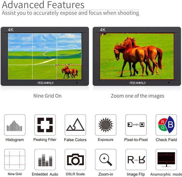 Alt view image 5 of 5 - FW703 3G SDI 4K  Camera Field Monitor 7 Inch IPS Full HD 1920x1200 Portable DSLR Monitor for Sony Nikon Canon