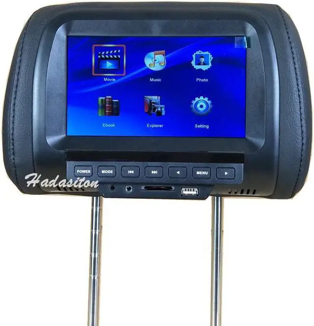 Alt view image 2 of 5 - 7" Car headrest monitor Pillow MP4/MP5 player support AV/USB/SD/FM/Speaker/Headphone