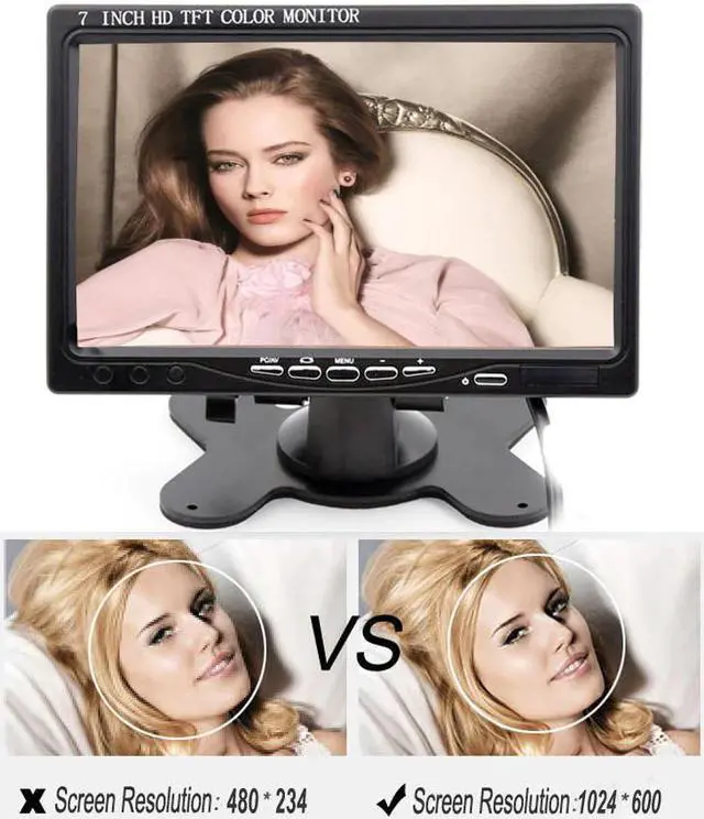 Alt view image 3 of 5 - 7" LCD Monitors HD LCD Mini Computer & TV Display CCTV Security Surveillance Screen With  / VGA / Video / Audio Input
