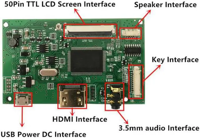 Alt view image 5 of 5 - 7 inch 1024*600 EJ070NA-01J  Screen LCD Display Driver Board Monitor for Raspberry Pi B + 2 3 Banana/Orange Mini computer