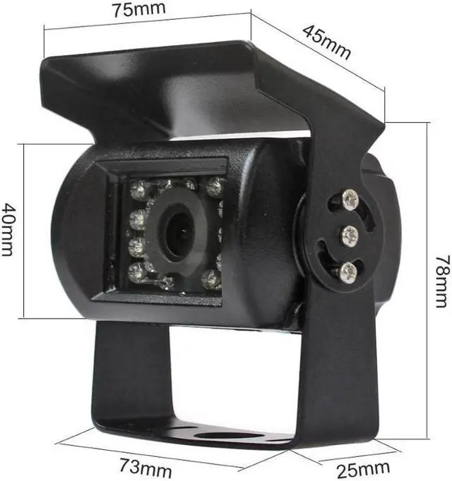 Alt view image 3 of 5 - 5" DC12V-24V 4PIN Reverse Rear View Car Monitor Waterproof CCD Night Vision Backup Bus Truck Camera free Car Charger