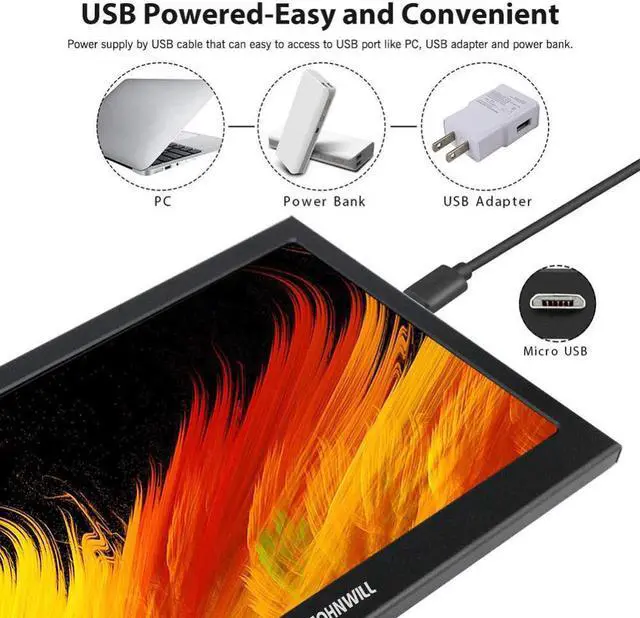 Alt view image 3 of 5 - 13.3 inch 2K 2560*1440 HD Portable Monitor for Raspberry pi PS3 PS4 Xbox360 Gaming Computer IPS Screen Display