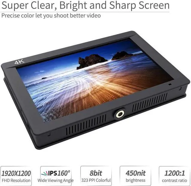 Alt view image 2 of 5 - 7 Inch Ips 3G Sdi 4K Dslr Monitor Full Hd 1920x1200 On Camera Field Monitor With Histogram For Stabilizer