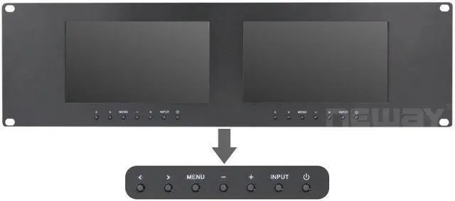 Alt view image 2 of 5 - RM71D 3U Rackmount 7 inch Dual Monitors  DVI VGA Video Input&Out