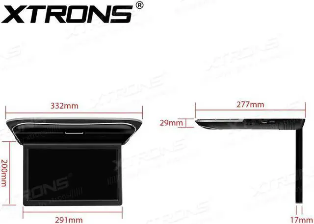 Alt view image 5 of 5 - 11.6" Ultra-Thin Touch Buttons Flip Down Car Monitor Car Roof Monitor Roof Mounted Monitor with 170 Degrees Rotating Angle