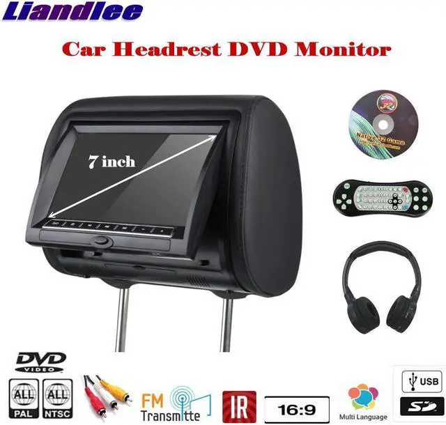 Main image of 7 inch Car Headrest Head Rest Restraints Pillow TFT LED Monitor Screen / Headrest DVD Game Player Back Seat Multimedia System