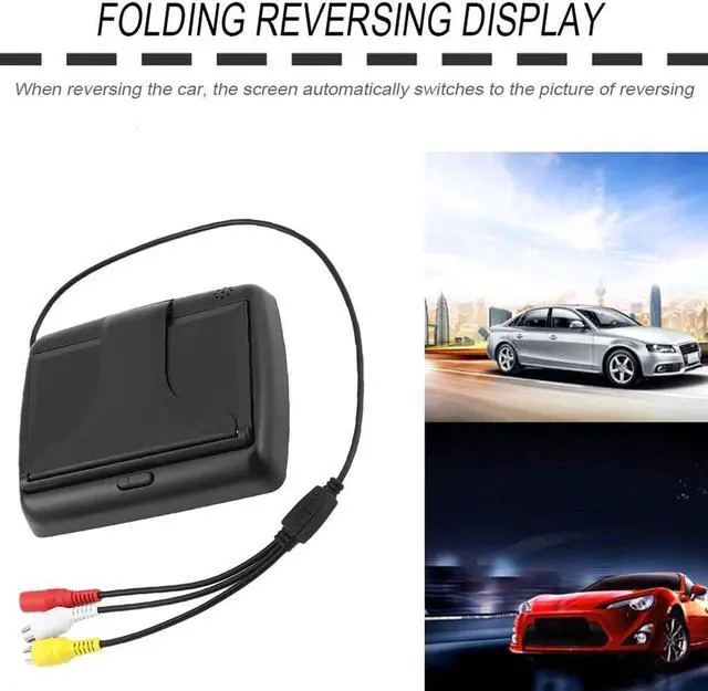 Alt view image 3 of 5 - 4.3" Folding Monitor Display + Waterproof Wide Angle HD Rear View Backup Camera Universal Car Reversing Assistance Kit Hot