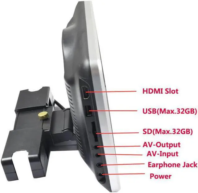 Alt view image 2 of 5 - 2PCS 10.1Inch Car Headrest Monitor DVD Video Player USB/SD//IR/FM TFT LCD Screen Touch Button Game Remote Control MP4 Stereo