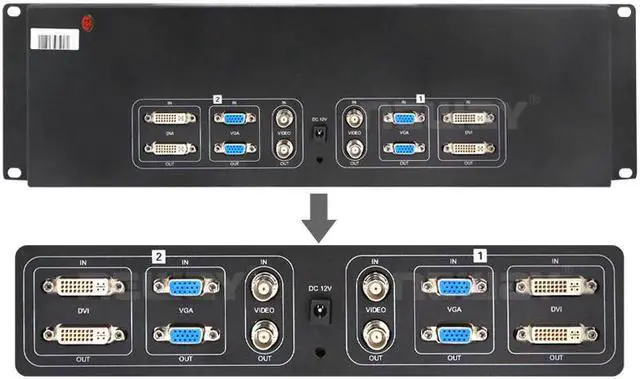 Alt view image 3 of 5 - RM71D 3U Rackmount 7 inch Dual Monitors  DVI VGA Video Input&Out