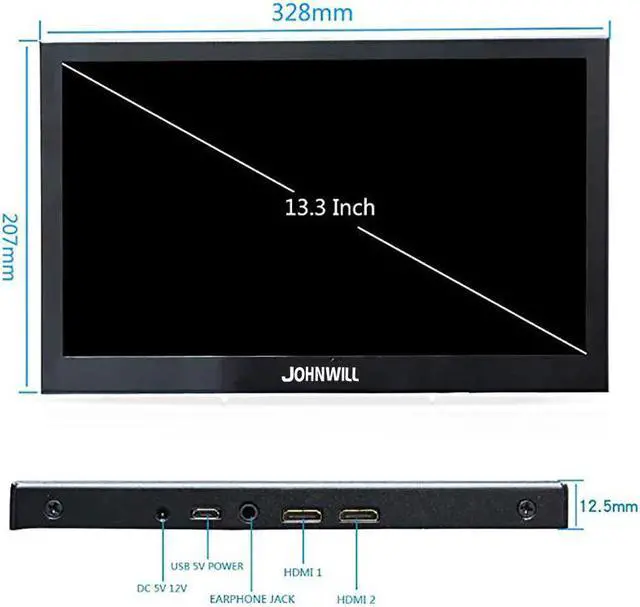 Alt view image 5 of 5 - 13.3 Inch Portable Computer Monitor PC 2K 2560x1440 PS3 PS4 Xbo X360 IPS LCD LED Display for Raspberry Pi Wins 7 8 10 Case