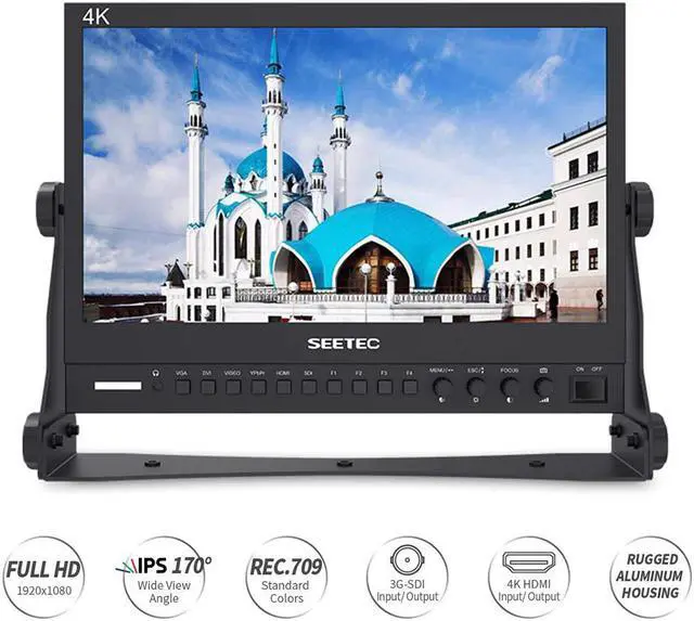 Alt view image 2 of 5 - P133-9HSD 13.3"IPS 3G SDI 4K HDMI Broadcast Monitor Full HD 1920x1080 Field Video Desktop LCD Monitor with AV DVI