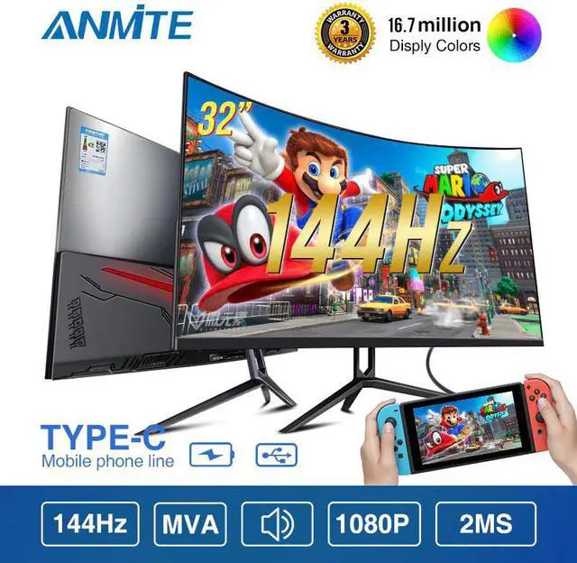 Main image of 32 144hz HDR Curved FHD [1920 x 1080] Gaming Monitor PC usb Type-c  Ultra-thin USB-C screen Display Ultra-narrow bez