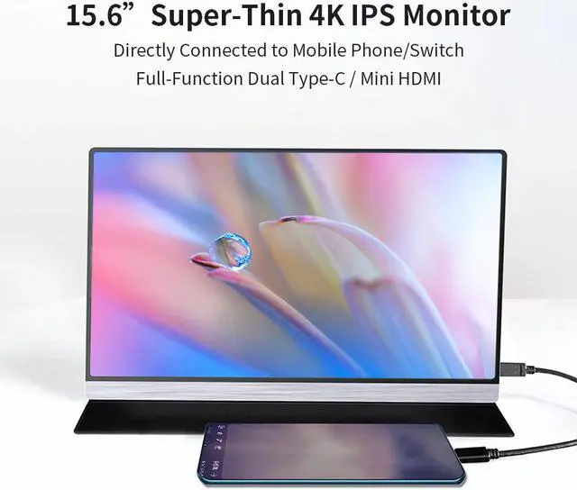 Alt view image 4 of 5 - Portable 15.6inch 4K LCD Screen 47% NSTC 16.7 Million Colors Gaming Monitor Portable Display IPS Panel Fast Response