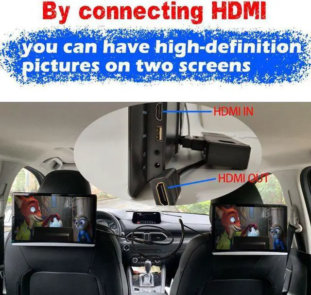 Alt view image 2 of 5 - 13.3 Inch Android 9.0 Car Headrest Monitor Same Screen 4K 1080P Touch Screen WIFI/Bluetooth/USB/SD//FM/Mirror Link/Miracast