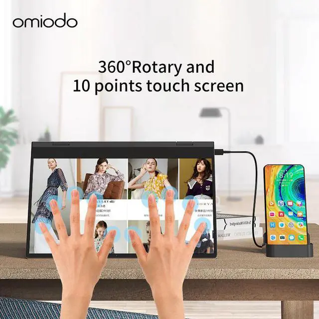 Alt view image 5 of 5 - 13.3 inch phone book portable monitor 1080p HD with Type-C USB  for expand switch mobile PC connecting with Huawei phones