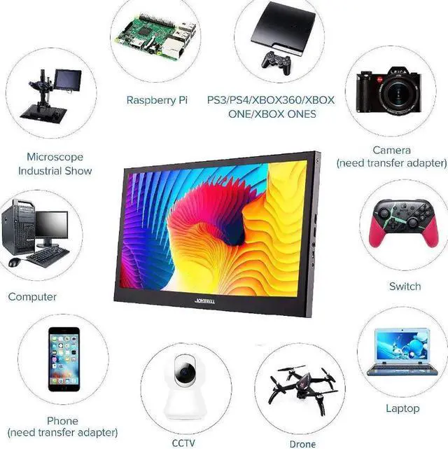 Alt view image 5 of 5 - monitor pc lcd display 15.6 13.3 inch touch screen HD USB for Computer PS4 1080P IPS Gaming Monitor Raspberry Pi