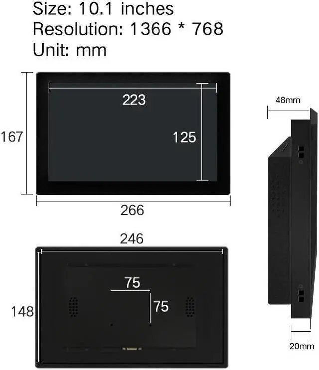 Alt view image 5 of 5 - 10.1 Inch Lcd Monitor CNC Machine Tool LCD Screen Not Touch Screen Industrial Display VGA TV AV USB Buckles Mounting