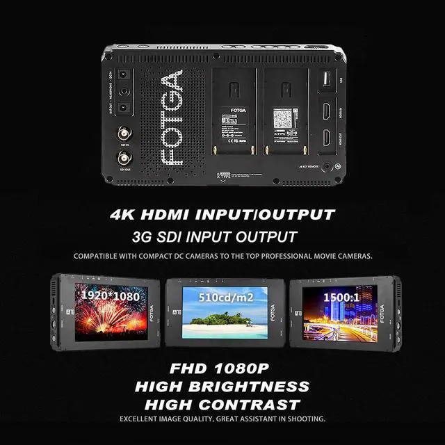 Alt view image 5 of 5 - A70/A70T/A70TL/A70TLS 7" Touch Screen FHD IPS Video On-Camera Field Monitor 3D LUT 3G SDI / 4K Input/Output 1920x1080
