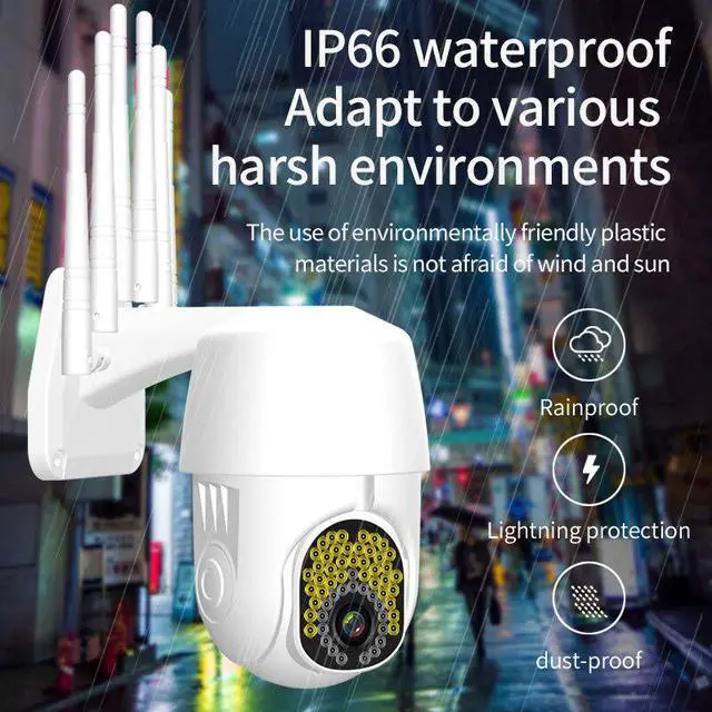 Alt view image 3 of 5 - Camera 2MP 57 Lights Security Camera 320 degree 3D Navigation IP66 Waterproof Two-Way Intercom Monitor