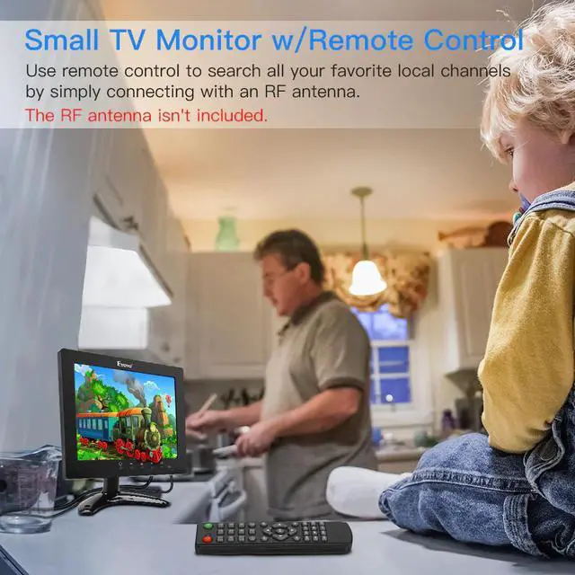 Alt view image 2 of 5 - 8"  Small TV 4:3 Monitor 1024x768 CCTV LCD IPS Screen  VGA USB AV Remote Control Speakers DVD PC Security Display