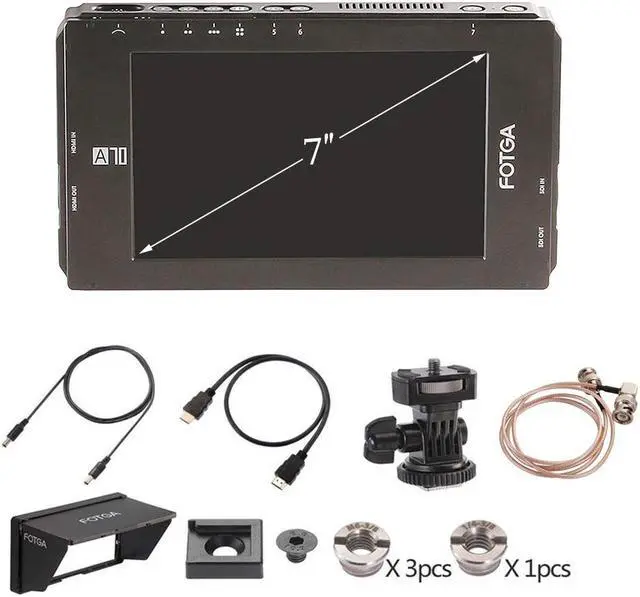 Alt view image 2 of 5 - DP500IIIS A70TLS 7 Inch Touch Screen FHD IPS Video On-Camera Field Monitor,3D LUT, 3G SDI / 4K Input/Output,1920x1080
