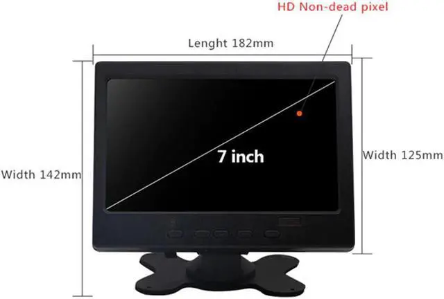 Alt view image 3 of 5 - 7 inch  touch monitor pc mini small lcd CCTV full hd portable monitor TFT 1024*600 Built-in speaker for Car Reverse Rearview