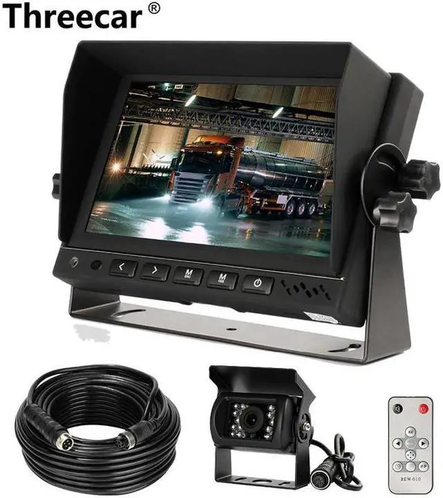 Main image of Parking System Rear View Camera Aviation head Video Cable with HD 7'' Truck Bus Parking Camera Monitor System, DC12V~36V