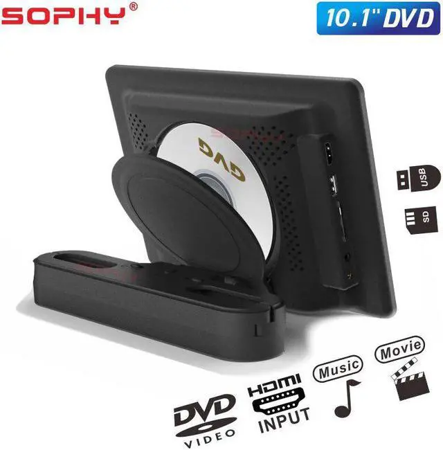 Alt view image 2 of 5 - 10.1 Inches External Car Headrest DVD Player Rear Seat Screen Monitor DVD/VCD USB/SD//IR/FM SH1018DVD