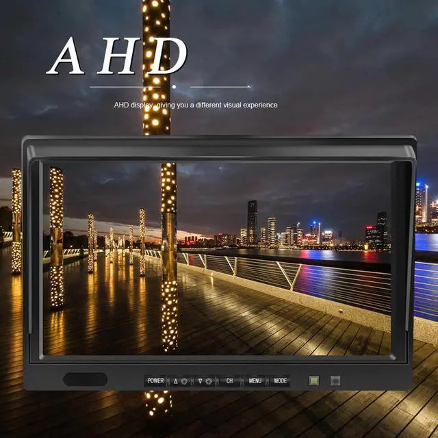 Alt view image 3 of 5 - 10.1 Inch AHD 4ch Recorder DVR Car Monitor Vehicle Truck Night Vision Rear View Camera Security Surveillance Split Screen Quad