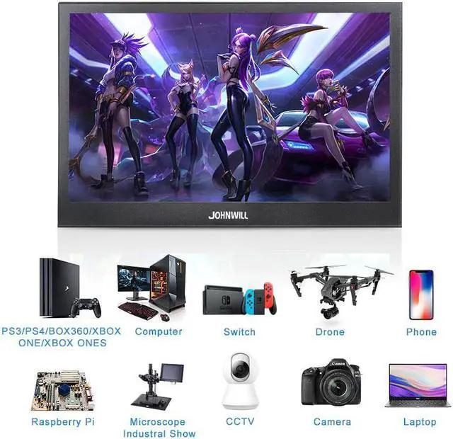 Alt view image 2 of 5 - Best Portable Monitor 13.3" Laptop Monitor PC 2K LCD Screen Gaming Monitor Touch Portable Monitor for Xbox Switch PC RaspberryPi