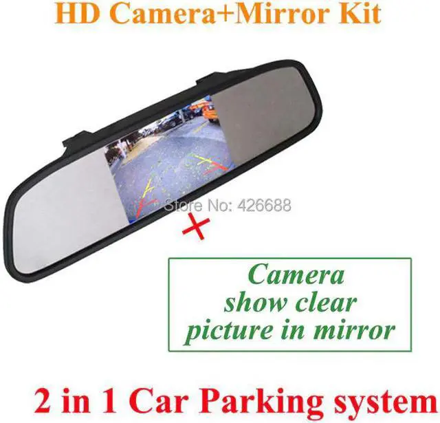 Alt view image 3 of 5 - 4.3 inch Car monitor mirror + car rear view parking camera for Nissan March/For Renault logan Sandero Car backup reverse camera