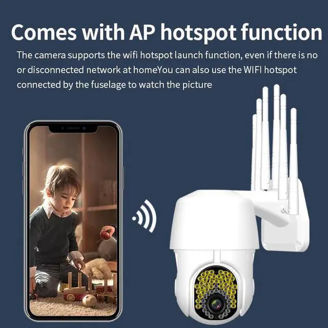 Alt view image 5 of 5 - Camera 2MP 57 Lights Security Camera 320 degree 3D Navigation IP66 Waterproof Two-Way Intercom Monitor