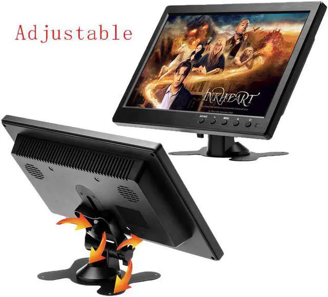 Alt view image 4 of 5 - 10.1" LCD HD Car Headrest Monitor /VGA/AV/USB/SD TV&PC 2 Channel Video Input Security Monitor DVD player With Speaker