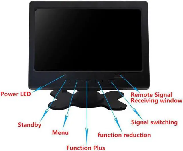 Alt view image 4 of 5 - 7 inch monitor small mini TFT LCD Touch Screen Monitor 1024*600 for Raspberry Pi CCTV VGA AV Car Backup Reverse Display