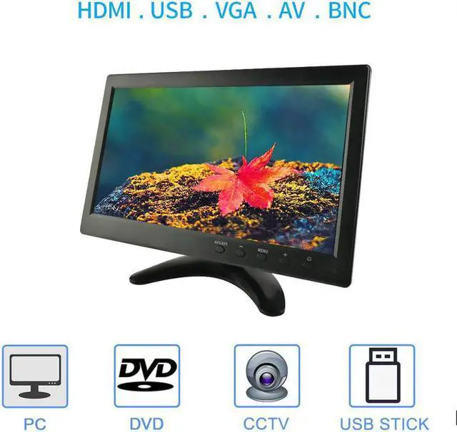 Alt view image 2 of 5 - 10.1 Inch IPS Capacitive Touch Screen 1280x800 LED Monitor for PS3 4 Windows 7 8 10 VGA/AV USB Computer LED PC Car Display