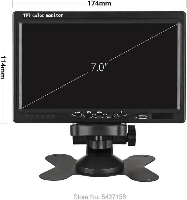 Alt view image 2 of 5 - 12V 24V TFT Color Car Monitor 7 inch Headrest Universal Rear View Camera Monitor LCD Screen 800*480 Two Way Video Input
