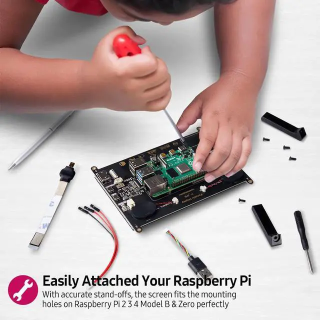 Alt view image 5 of 5 - Protable Monitor Raspberry Pi touch screen 7-inch 1024X600 with dual speakers portable capacitive IPS display with
