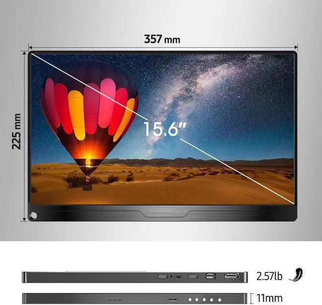 Alt view image 4 of 5 - 4K Portable Monitor for Laptop PC 15.6 IPS 3840x2160 UHD External Screen Mobile LCD Display USB C Xbox PS4 Switch