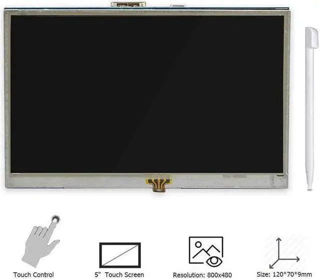 Alt view image 4 of 5 - 5 Inch LCD Touch Screen Raspberry Pi 3 Display LCD Monitor 800x480 for Banana Pi Raspberry Pi 3 / 2 Model B / B+