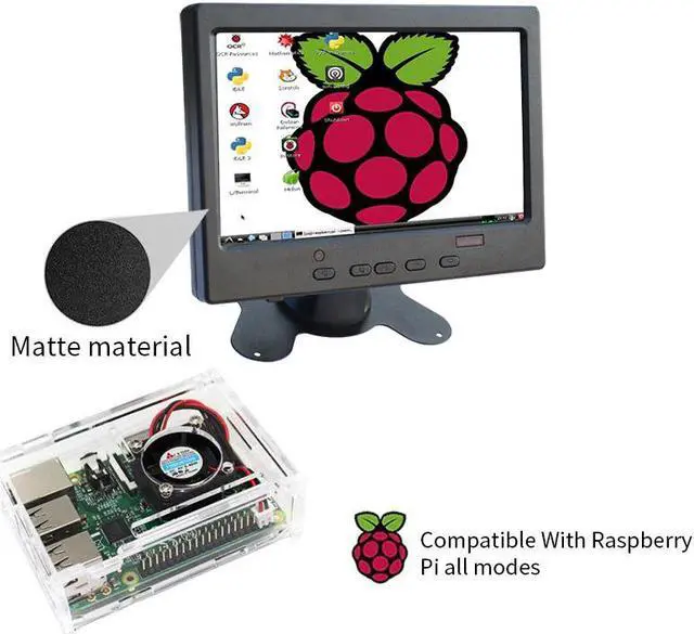 Alt view image 5 of 5 - 7 inch touch monitor VGA pc mini small lcd CCTV hd portable monitor display TFT 1024*600 for Car Reverse Rearview ps4