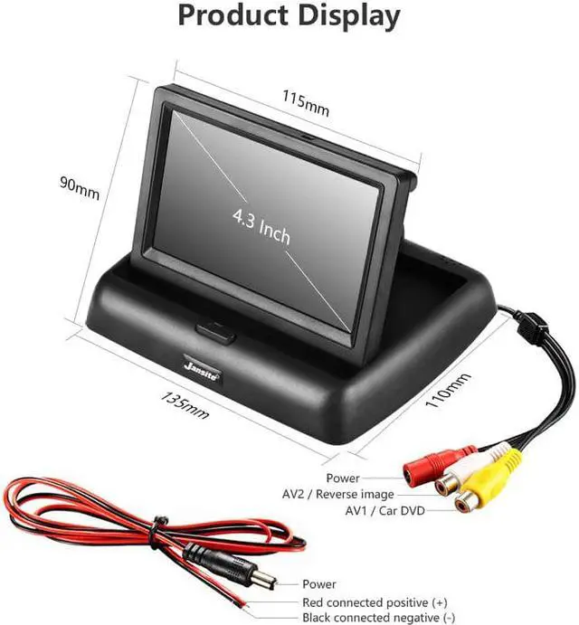 Alt view image 5 of 5 - 4.3inch Car Monitors TFT LCD Car Rear View monitor Display Parking Rearview System For Backup Reverse Camera Support DVD