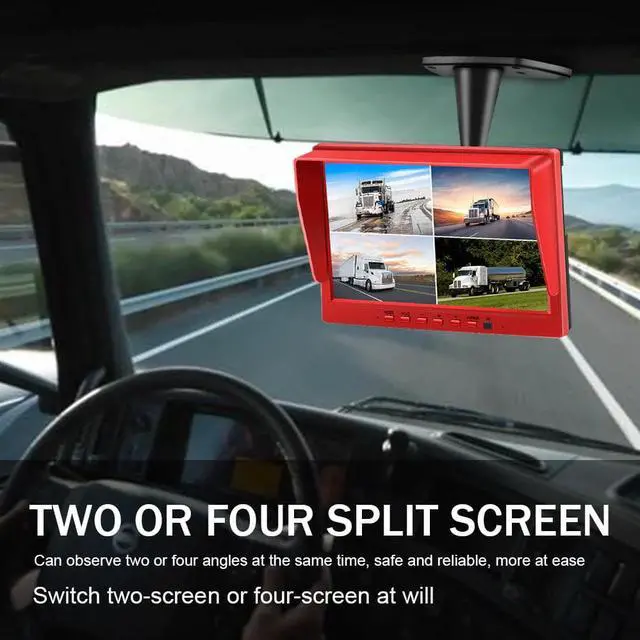 Alt view image 3 of 5 - 10inch 4ch Car Monitor for Auto 4 Split Car Screen Roof Mount Monitor Recorder AHD LCD Display for Truck Bus RV Rear View Camera