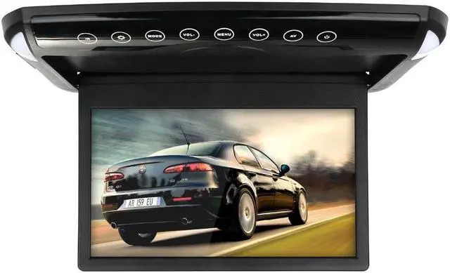Alt view image 2 of 5 - 10.1/12.1 inch Flip Down Monitor 1080P HD Player FM Ultra Thin Car DVD Player 2-Way Video Input Car Roof Mounted TFT LCD Monitor