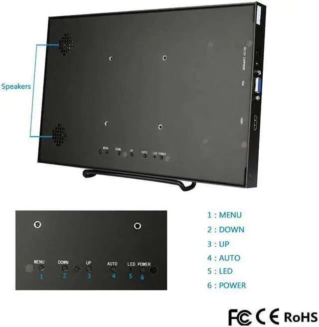 Alt view image 5 of 5 - 11.6 Inch 1920X1080 IPS LCD Portable Display for PS3/PS4/XBOx360 with VGA/ Interface 10.1 Inch Computer Gaming Monitor PC